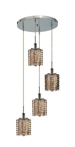 Elegant Lighting 1284D R P GT/RC Mini 8 Inch High 4 Light Chandelier, Chrome Finish with Golden Teak (Smoky) Royal Cut RC Crystal 31N9eHM65FL Elegant Lighting 1284D R P GT/RC Mini 8 Inch High 4 Light Chandelier, Chrome Finish with Golden Teak (Smoky) Royal Cut RC Crystal