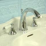 Widespread Bathroom Faucet with Porcelain Lever Handles Finish: Polished Chrome
