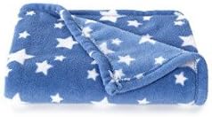 John Bartlett Micro Cozy Pet Throw Blanket (Blue w/Stars)