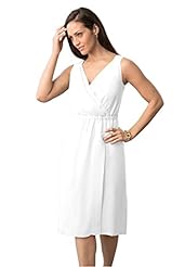 Plus Size Sleeveless Linen/Rayon Pleated Wrap  Dress