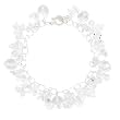 8 Inch Toggle Dangle Bracelet with Clear Crystal and Quartz