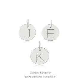 Initial Disk Charm and Pendant in Sterling Silver - Letter J