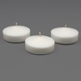 3 White Floating Candles Set of 96 Wedding Party Favor by Quick Candles