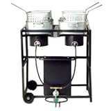 King Kooker KKDFF30T 30 inch Dual-Burner Outdoor Propane Frying Cart
