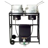 King Kooker KKDFF30T 30-Inch Dual-Burner Outdoor Propane Frying Cart