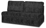Fairview Ebony faux suede Armless LB Sofa