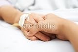 IMAGE OF Wallmonkeys Peel and Stick Wall Decals - Daughter Holding Her Mother Hand in Hospital - 48
