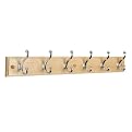 Hook Rail 27” Maple - 6 Chrome Hooks