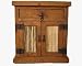Rustic Alder Litterbox Cabinet with Sagauro Ribs : Finish FINISH C : Size OPENING ON BOTH SIDES