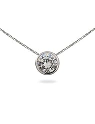 Sterling Silver Necklace with Bezel Set CZ