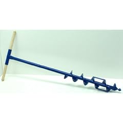 Erdbohrer, Erdlochbohrer mit 9 cm / 90 mm Durchmesser, aus Stahl mit Holzgriff, 5 Jahre Garantie