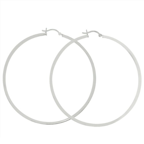 Sterling Silver Tube 3mm x 70mm Gauge Hoops Earrings GIFT BOX INCLUDEDB004J45NYG : image