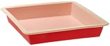 The Carefree Kitchen 2-Tone Silicone 9-Inch Square Pan, Red