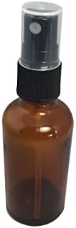 50 Ml (1.7 Oz) Amber Glass Boston Bottles for Essential Oils, Homemade Remedies and More (Mist Sprayer, 6)