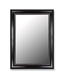 IMAGE OF Mirror in Glossy Black Grande with Brazilian Walnut Liner Size: 35