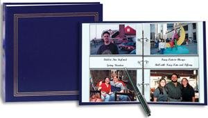 3-ring 2-up slip-in pocket NAVY-BLUE binder album for 400 photos - 4x6