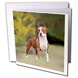 Dogs Pitbull - American Pit Bull Terrier - Greeting Cards-12 Greeting Cards with envelopes