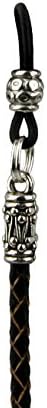 Black Braided Leather Glasses Lanyard Cord Chain Holder Strap