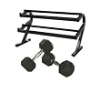 5-50 lb. Rubber Coated Dumbbells W/ Rack