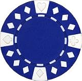 Clay Composite Diamond Suited Poker Chips 25 11.5 gram Blue Poker Chips