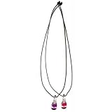 Glass Mushroom On Black Cord Necklace