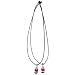 Glass Mushroom On Black Cord Necklace