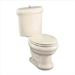 Revival Two-Piece Elongated Toilet with Brushed Bronze Trim Finish: White by 