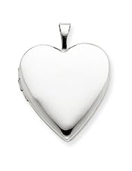 14k Gold 20mm White Gold Plain Polished Heart Locket
