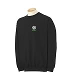 Custom embroidered mean face golf ball design on sweatshirt