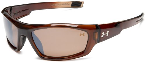 Under Armour Power Polarized Multiflection Oversized Sunglasses,Cleveland Brown Frame/Brown Lens,one size