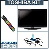 Toshiba 32E200U 32 1080p Full HD LCD TV, with Accessory Kit (2 HDMI Cables, 1 RGB Cable, 1 Audio Cable, Plasma / LCD Clean Kit, Monster 6 Outlet Surge Protection)