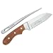 Myerchin Knives A200P Part Serrated Offshore System Fixed Blade Knife with Wood Handle