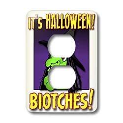 Mark Grace HALLOWEEN witch - WITCH its halloween biotches 1 on white with gradient - Light Switch Covers - 2 plug outlet cover