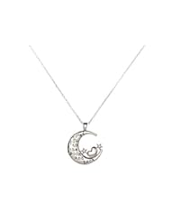 Jewelry: Silver Tone "I Love You to The Moon and Back" Statement Piece Pendant Necklace
