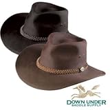 Down Under Oilskin Australian Hat Black Large