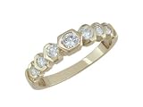 Eta - size 6.50 14K Gold Seven Stone Half Carat Besel Set Diamond Ring - B0002HGA1O