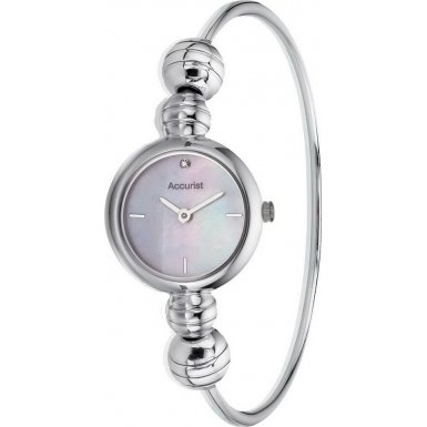 Accurist Charmed Ladies Mother of Pearl Dial Silver Plated Bangle Watch LB1700X