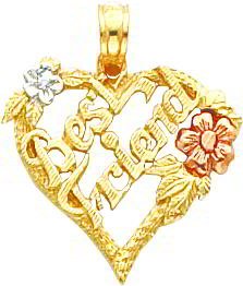 31NB85LhUKL 14K Tri Color Gold Best Friend Heart Pendant