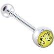 Zodiac Sign LIBRA SIGN Logo Barbell Tongue Ring