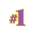 #1 Cheer Cheek Decal 100-pk. - Purple/ Gold