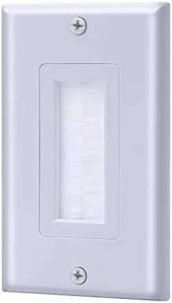 Smart Gala Stone-Single Gang Wall Plate with Brush Bristles in White