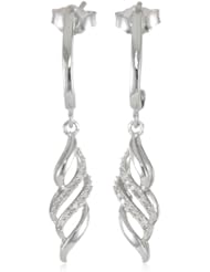 Sterling Silver Diamond Twist Earrings (0.1 cttw, I-J Color, I2-I3 Clarity)