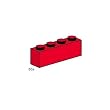 Lego Building Accessories 1x4 Red Bricks - 50 Pieces