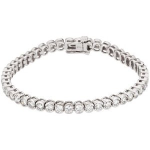 Genuine IceCarats Designer Jewelry Gift 14K White Gold Diamond Bracelet. 6 Ct Tw Diamond Bracelet In 14K White Gold