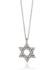 KC Designs "Faithfully Yours" Diamond 14k White Gold Open Star Of David Pendant Necklace, 16"