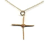 14K Gold Palm Sunday Cross Pendant