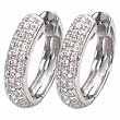 14kt White Gold a La Mode Diamond Huggies Earrings
