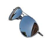 Aviator Sunglasses Silver Frame Mirror Lens 01