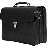 Tony Perotti Green Collection Bella Russo 17in. Laptop Triple Compartment - Black