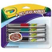 Crayola 98-9626-051 Crayola Dry Erase Marker, Chisel Tip, Black, Box of 12